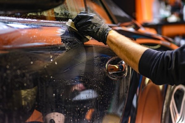 getting the car paint ready for polishing